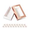 BAKIPACK 20 Rose Gold Truffle Box, Chocolate Box Packaging, Candy Boxes with 8-Piece Plastics Tray (Tray Size with 5.75x2.75 Inches), Pull Out Packing with Clear Window Sleeves view 1