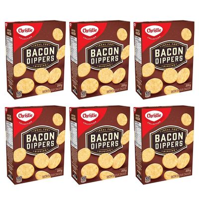 Christie Bacon Dippers Crackers, Ideal for Dipping, 200g/7.05oz, 6-Pack {Imported from Canada}