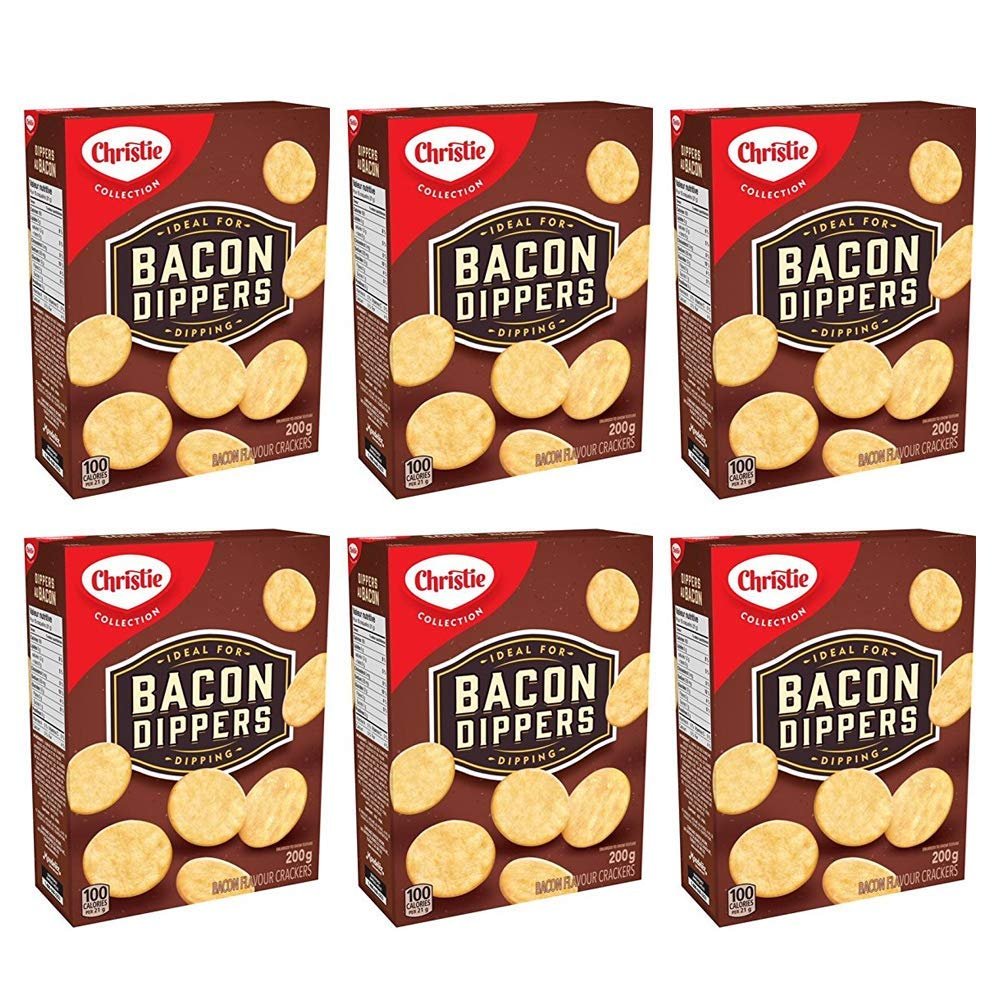 Christie Bacon Dippers Crackers, Ideal for Dipping, 200g/7.05oz, 6-Pack {Imported from Canada}