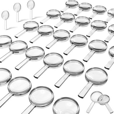 Sumind 40 Pieces Plastic Magnifier Mini Handheld Magnifying Glasses 3X Hand Pocket Lens Portable Reading Magnifier for Home, Indoor and Outdoor Use, Party Supplies, 25 mm