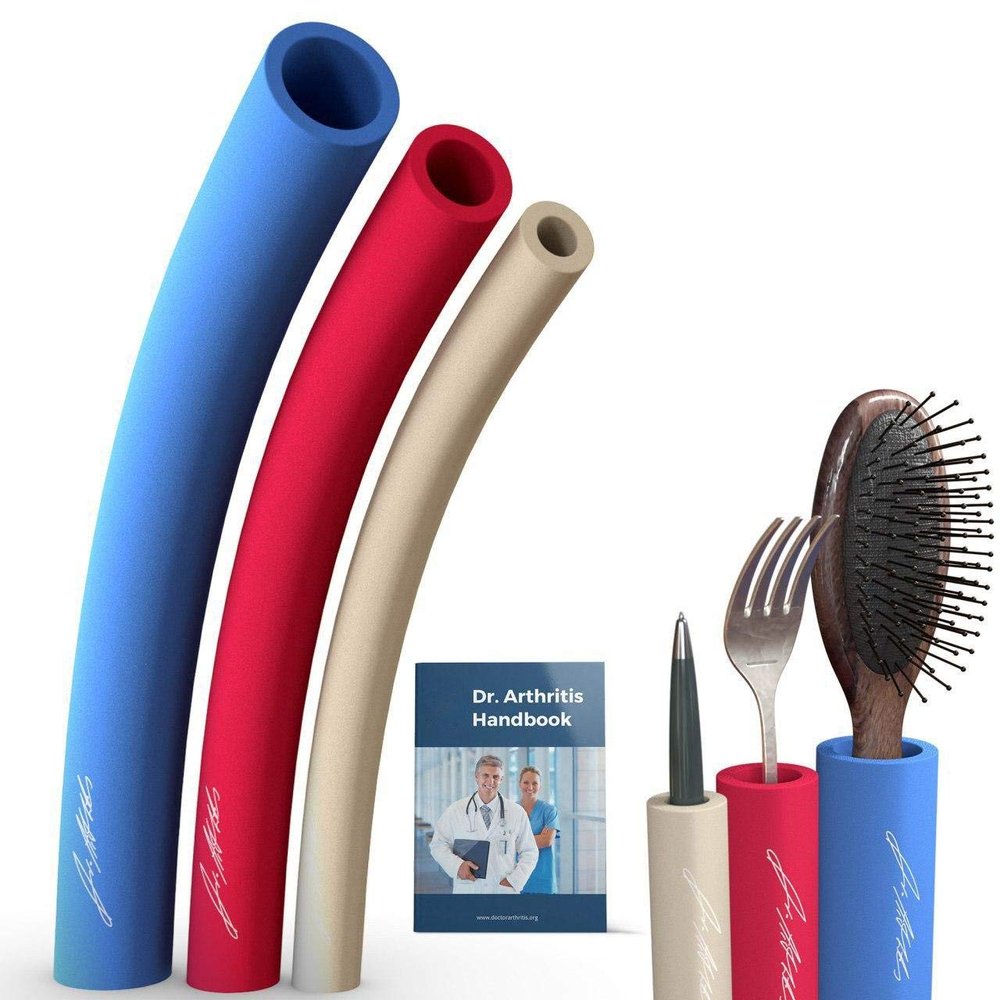 9 Pack Built up Foam Tubing Grip Aids, Foam Grip Tubing for Eating Adaptive Utensils, Built Up Utensils for Adults, Pen Grips for Adults for Foam Tube Padding, Handbook