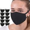 10-Pack Reusable Washable Double Layer Cotton Poly Face Mask, Black, Unisex view 1