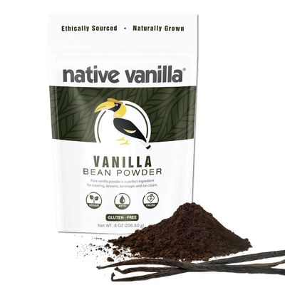 Vanilla Bean Powder - 8 oz - Premium 100% Pure Ground Vanilla Bean Powder - For Cooking, Baking, Coffee, Smoothies & Desserts - No Fillers or Additives, Raw & Unsweetened - Native Vanilla