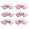 6X Eye Masks for Sleeping Personalized Text Your Name Monogram Wedding Favor Satin Bachelorette Bridesmaid Gift (Blush) view 1