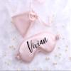 6X Eye Masks for Sleeping Personalized Text Your Name Monogram Wedding Favor Satin Bachelorette Bridesmaid Gift (Blush) view 2