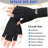 2 Pairs Copper Arthritis Gloves - Compression Gloves for Arthritis Pain Relief Rheumatoid Osteoarthritis Carpal Tunnel, Fingerless Copper Gloves for Typing, Daily Work - for Women Men Black (Medium) view 2