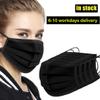 100PCS 3 ply black disposable face shield filter protection breathable dust proof view 2