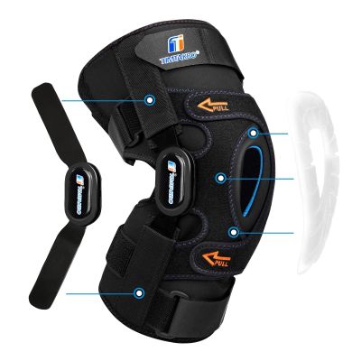 T TIMTAKBO Hinged Knee Brace,GEL Patella Support with Removable Dual Side Stabilizers,Knee Support for Meniscus Tear,Relieves ACL,Arthritis (XL fit Upper 22.5-26.3"/Lower 20-22.3")