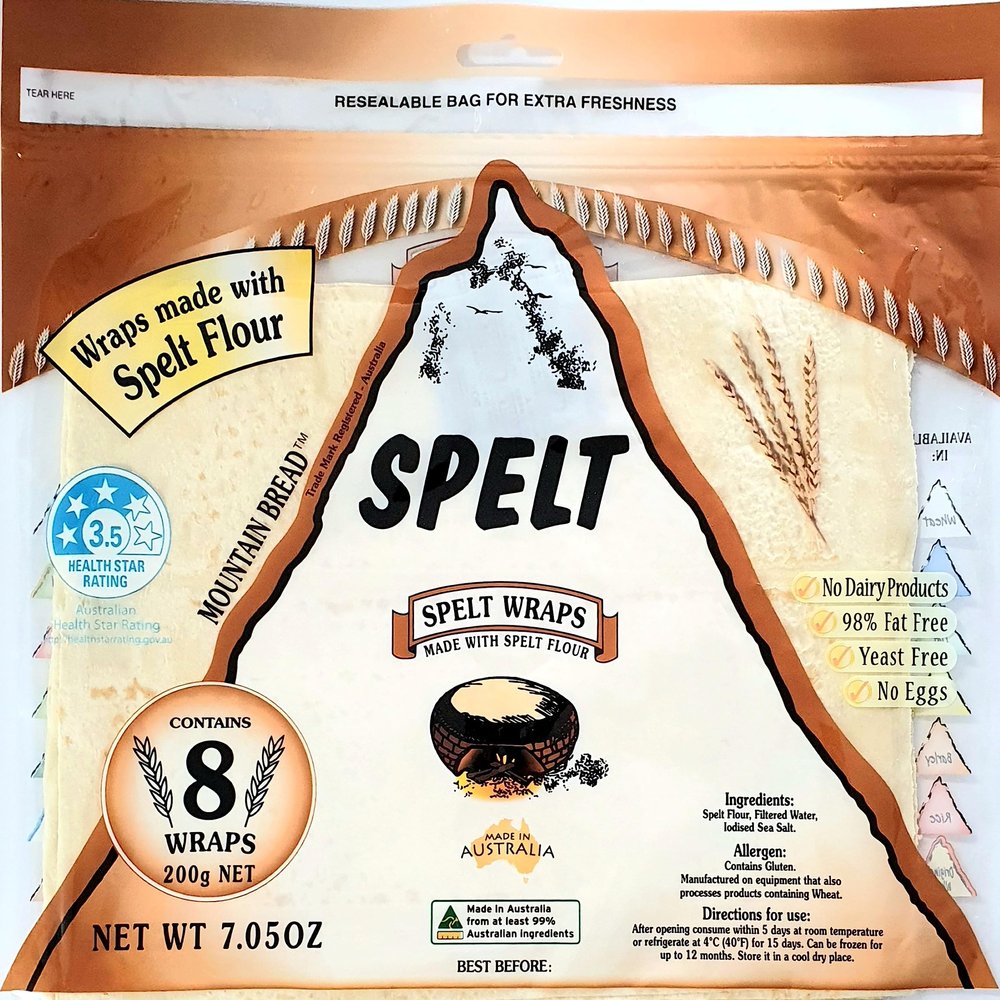 Mountain Bread Spelt Wraps (15 Pack - Case)
