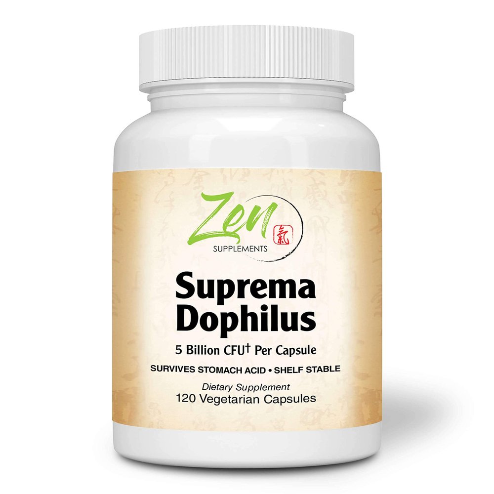 Zen Supplements - Suprema-Dophilus - 5 Billion CFU Probiotic - 8 Strains - Shelf Stable and Acid Resistant - Supports Gastrointestinal & Immune Health 120-Caps