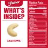 Fisher Oven Roasted Never Fried Whole Cashews, 24 Ounces (Pack of 1), Snacks for Adults, Made With Sea Salt, No Added Oils, Artificial Ingredients or Preservatives, Gluten Free, Vegan Protein, Bulk view 2