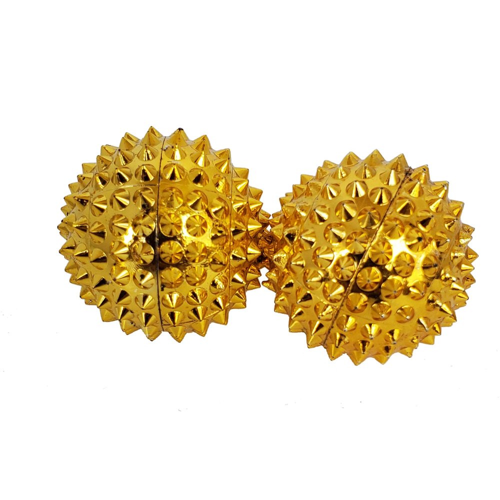 A American Ayurveda Hand Massage Ball Therapy, 1.5 in Gold Balls with Magnets