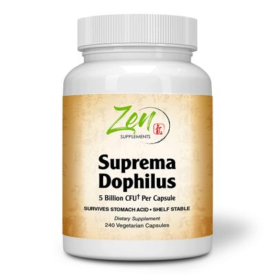Zen Supplements - Suprema-Dophilus - 5 Billion CFU Probiotic - 8 Strains - Shelf Stable and Acid Resistant - Supports Gastrointestinal & Immune Health 240-Caps