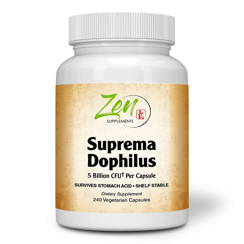 Zen Supplements - Suprema-Dophilus - 5 Billion CFU Probiotic - 8 Strains - Shelf Stable and Acid Resistant - Supports Gastrointestinal & Immune Health 240-Caps