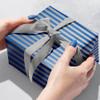 Jillson Roberts Hanukkah Wrapping Paper, Blue Silver Stripe, 6 Jumbo Rolls 10 feet x 30 inches view 2