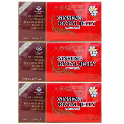 3 Boxes Magic Drop Ginseng Royal Jelly (30 Vials), Total 90 Vials