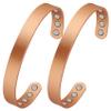 Feraco Copper Magnetic Bracelet for Men Women, 99.99% Pure Copper Cuff Bangle with Effective Neodymium Magnets, Adjustable Jewelry Gifts (Set of 2) view 1