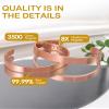 Feraco Copper Magnetic Bracelet for Men Women, 99.99% Pure Copper Cuff Bangle with Effective Neodymium Magnets, Adjustable Jewelry Gifts (Set of 2) view 3