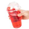 Golden Apple Cup series, 24oz Clear Plastic cups with Dome lids with hole 50sets(50cups+50lids) view 3