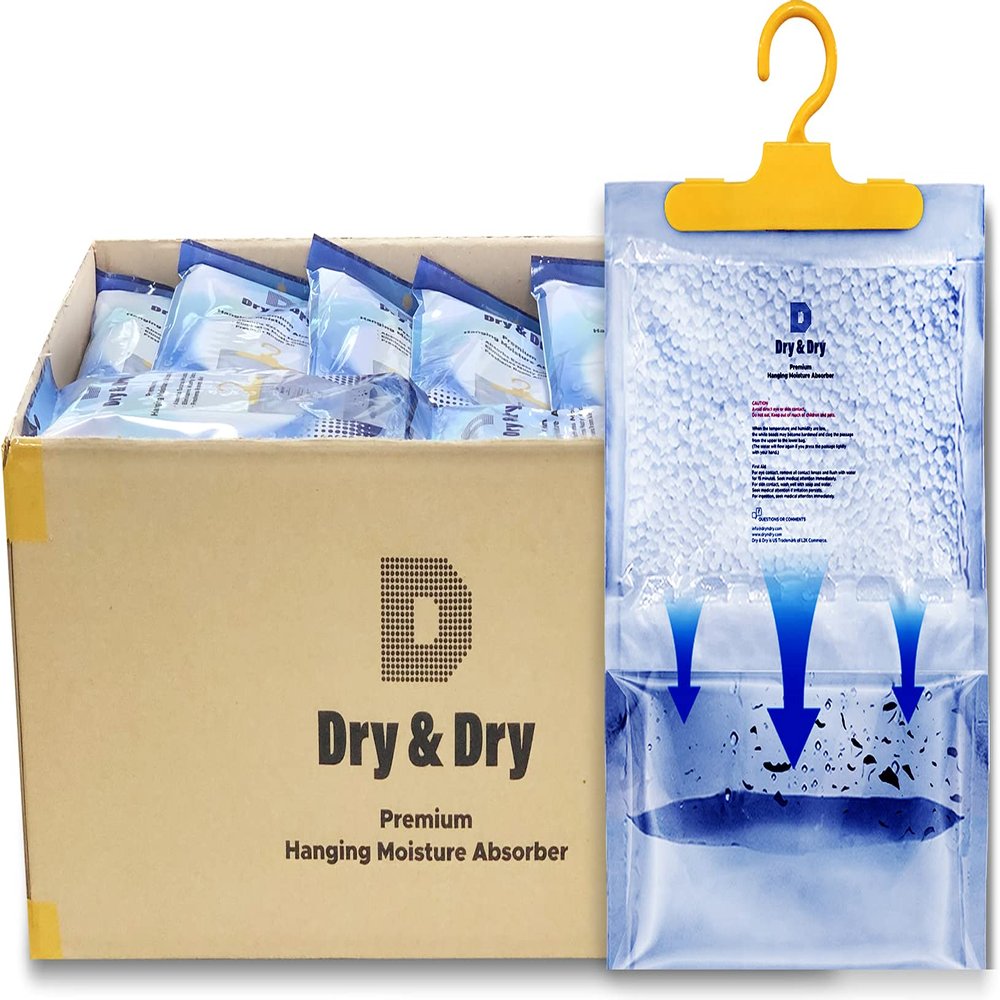 Dry & Dry 44 Pack[14 OZ] Premium Moisture Absorbers Dehumidifiers for Home Dehumidifier for Basement Dehumdifiers for Bedroom Small Dehumidifiers - Dehumidifiers Moisture Absorber