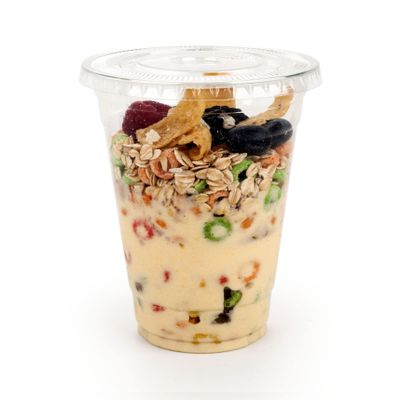 Golden Apple Cup series, 16oz-50sets Clear Plastic cups with Flat lids no hole, BPA Free