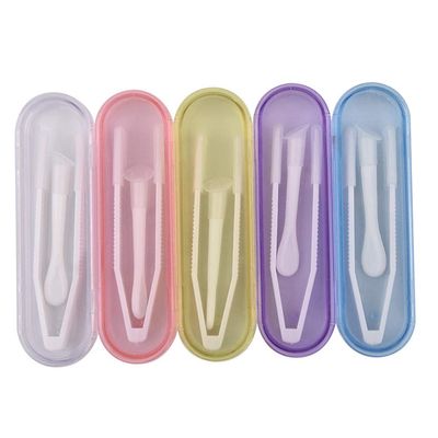 5 Pieces Portable Invisible Lens Stick Tool Case Set Mini Travel Plastic Contact Lens Box Holder Case(Inserter/Remover+Tweezer with Soft Tip), Color Random