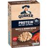 Quaker Protein Instant Oatmeal, Maple Brown Sugar, 12g Protein per Serving, Whole Grains, No Artificial Flavors, No Added Colors, 2.11 oz Packets, (6 Pack) view 1