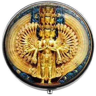 Avalokiteshvara Statue Pill Box,Candy Box, Statue of Thousand Armed Avalokiteshvara Jewelry,Gift for him,Art Gifts Charm Jewelry