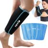 REVIX Shin Ice Pack Reusable Leg Ice Pack Wrap Cold Therapy Compression Sleeve for Calf, Elbow, Arm and Knee Discomfort Recovery and Support, 360 Full Coverage view 1