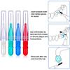 BBTO 100 Pcs Braces Dental Brush Flosser for Cleaner Interdental Brush Toothpick Tooth Flossing Head Oral Dental Toothpick Cleaners Cleaning Tool(Red, Blue, White and Green) view 3