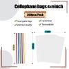 200 pcs Clear 4" x 6" Flat Cello Cellophane Bags Poly Treat Bags 2.8 mils for Gift Wrapping, Bakery, Cookie, Candies, Toast, Dessert, Party Favors Packaging with Color Twist Ties,Heat Sealable Cookie Bags view 3