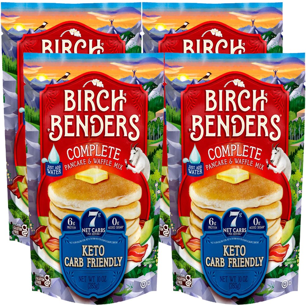 Birch Benders Keto Pancake and Waffle Mix, 10 oz. (Pack of 4)