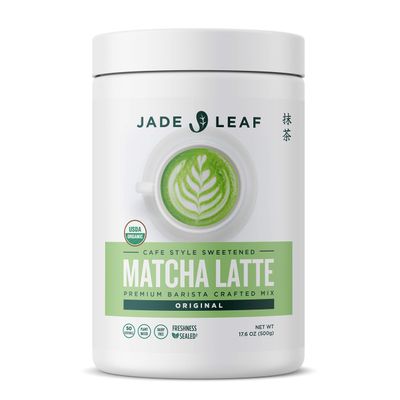 Jade Leaf Matcha Organic Matcha Latte Mix - Bulk Value Size - Lightly Sweet Japanese Matcha Green Tea Powder with Organic Can Sugar for Caf Style Blend, 17.6 Ounce / 500g (Pack of 1)