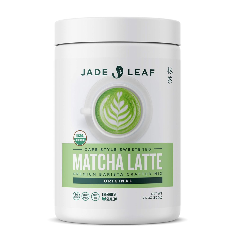 Jade Leaf Matcha Organic Matcha Latte Mix - Bulk Value Size - Lightly Sweet Japanese Matcha Green Tea Powder with Organic Can Sugar for Caf Style Blend, 17.6 Ounce / 500g (Pack of 1)