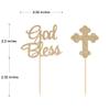 Donoter 48 Pieces Glitter God Bless and Cross Cupcake Topper Picks for Baptism Party Decorations view 2