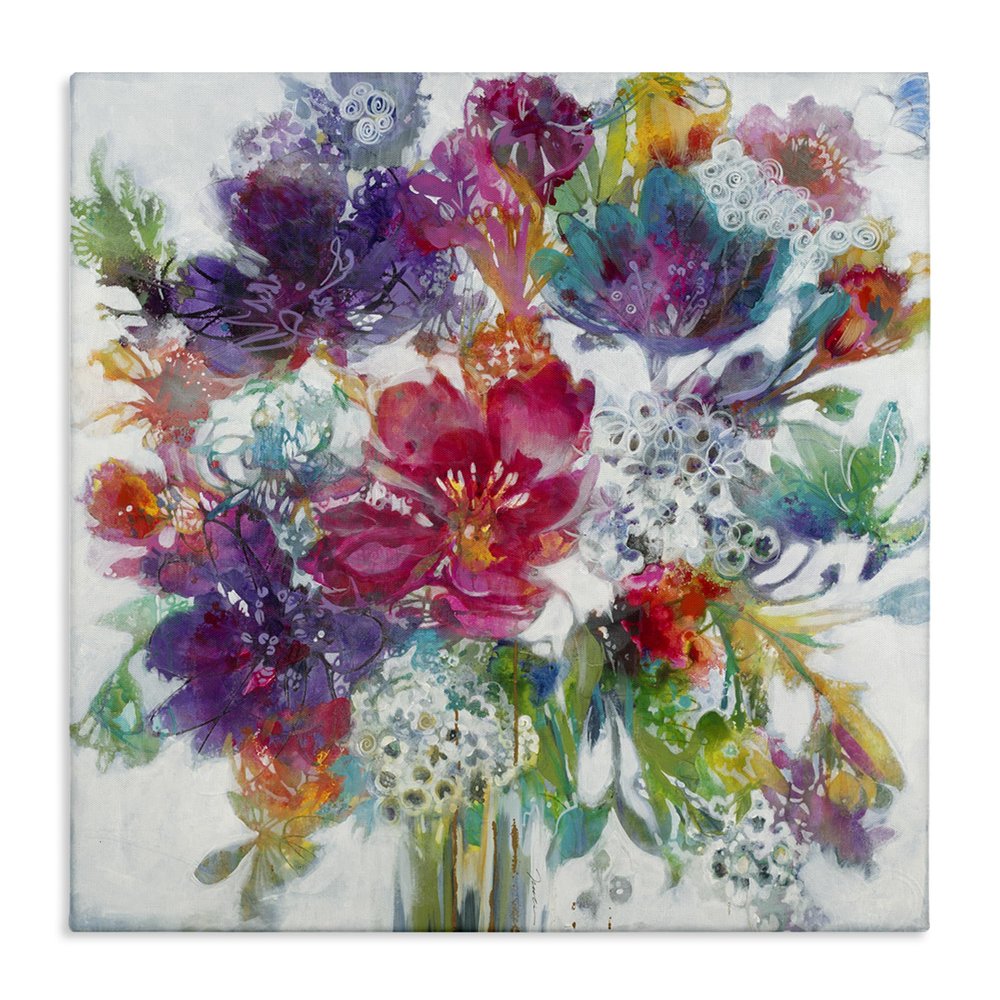 Stupell Industries 'Whimsical Floral Pop Bouquet', Canvas Art, 30 x 30 Inches, Easy to Hang and Sturdy, Made in USA, by Liz Jardine