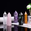 Runyangshi Natural Healing Crystal Wands, 6 Faceted Reiki Chakra Stones, Healing Crystal Single Point Wand Faceted Prism Wand (5pcs, 3.9"-4.3" (10-11cm)) view 3
