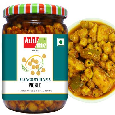 Add me Rajasthani Mango Chana Chole Achar 500 gm Chickpeas aam ka Pickle 500gm Glass Pack