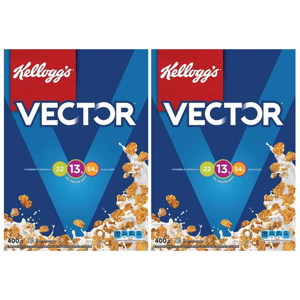Kellogg's Vector Meal Replacement Cereal, 400g/14.1oz, 2-Pack (Imported from Canada)