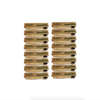 16-Pack BPA-Free, Organic Bamboo Toothbrush with Glue-Free Bristles - Family Pack - Annual Supply for 4-Person Family, Changing Brushes Every 3 Month (Black, Soft Bristle)