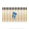 16-Pack BPA-Free, Organic Bamboo Toothbrush with Glue-Free Bristles - Family Pack - Annual Supply for 4-Person Family, Changing Brushes Every 3 Month (Black, Soft Bristle) view 2
