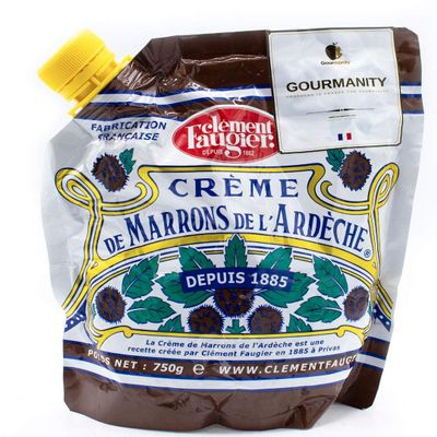 Clement Faugier Chestnut Spread From France 26.4oz | Chestnut Jam Pouch | Creme De Marron Chestnut Puree | Chestnut Paste French | Gourmet Chestnut Cream, Kosher | Produced For Gourmanity