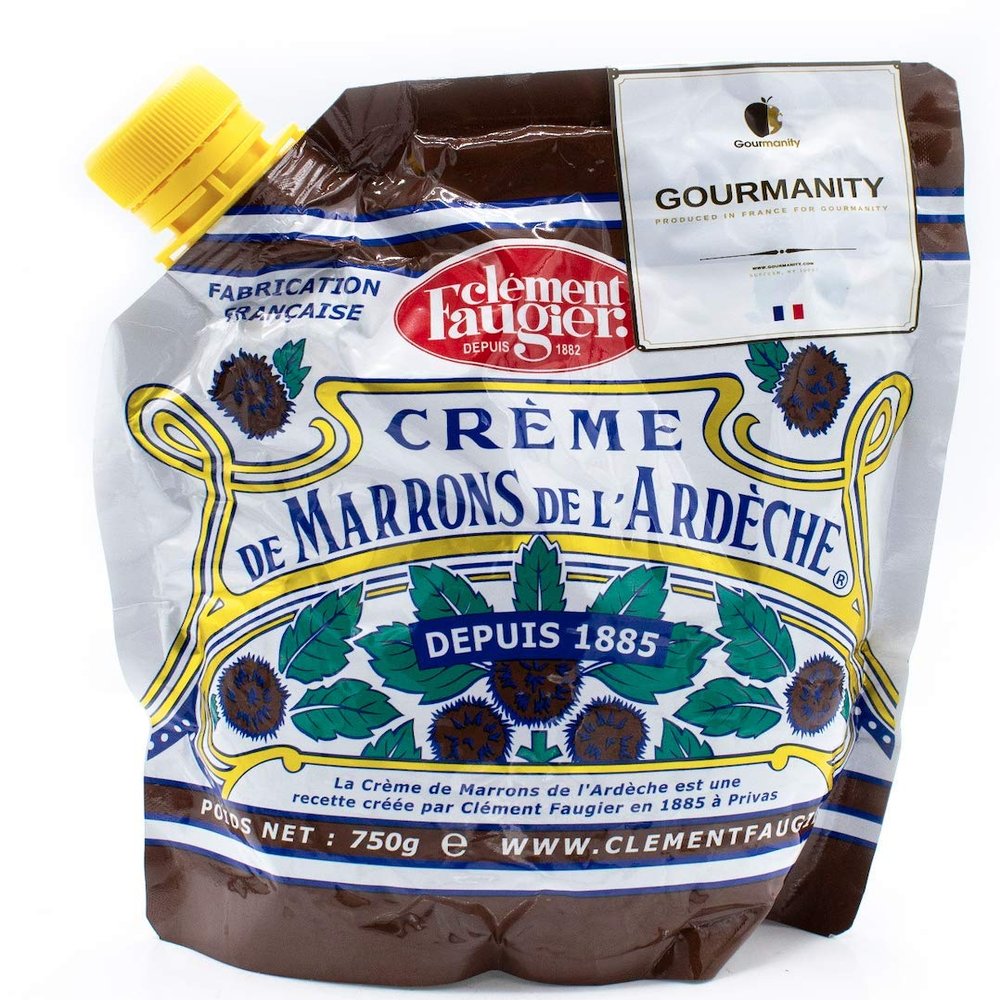 Clement Faugier Chestnut Spread From France 26.4oz | Chestnut Jam Pouch | Creme De Marron Chestnut Puree | Chestnut Paste French | Gourmet Chestnut Cream, Kosher | Produced For Gourmanity