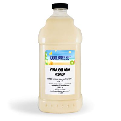 Coolbreeze Beverages Premium Frozen Drink Machine Flavor Syrup Granita Slush Mix - 1/2 Gallon Bottle (Pina Colada)
