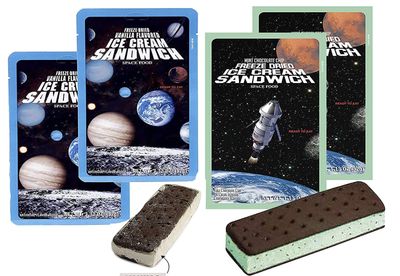 LuvyDuvy Freeze-Dried 2 Vanilla Ice Cream Sandwiches & 2 Mint Chocolate Chip | 4 Pack Total