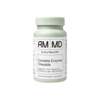 Amy Myers MD Digestive Enzymes Chewable Complete Enzymes Support Leaky Gut, Acid Reflux, Gas, Bloating, Gluten Exposure Amylase, Lipase, Lactase, Alkaline, Protease, Sucrase + More 180 Tablets
