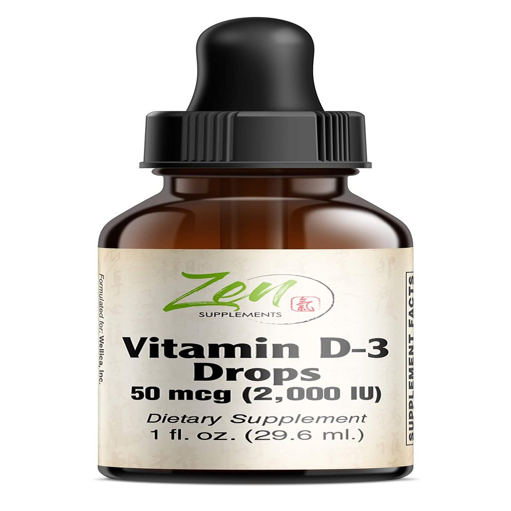 Zen Supplements - Vitamin D-3 2000 IU 1 Oz-Liquid - Supports Healthy Muscle Function, Bone Health & Immune Support