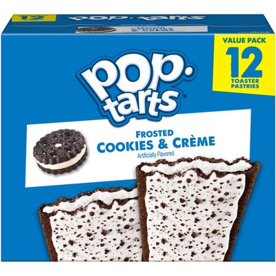 Pop-Tarts Toaster Pastries, Breakfast Foods, Kids Snacks, Frosted Cookies and Creme (12 Pop-Tarts)