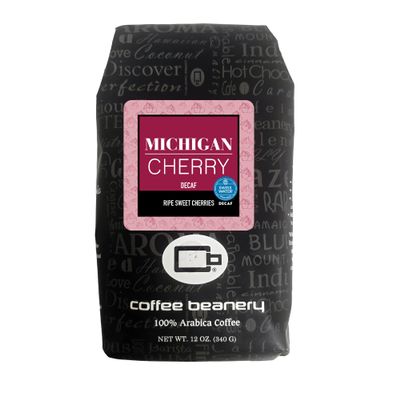 Coffee Beanery Michigan Cherry Swiss Water Process Decaf Flavored Coffee (Automatic Drip) - 12oz coffee bag - 100% Specialty Arabica Coffee