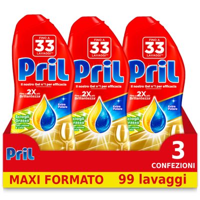 Pril Gold Dishwasher Gel Lemon 3 x 600 ml